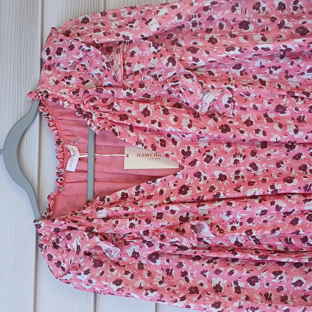 $445 Ramy Brook Penelope Ruffle Dress, Silk - Picture 4 of 9